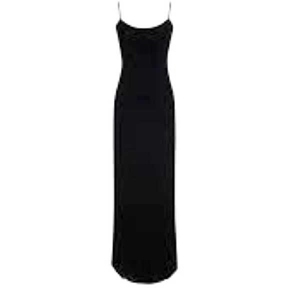 Rumored Vintage Slip Maxi Dress in Black 90s Y2K Minimal Classic Witchy Grunge - Picture 2 of 8